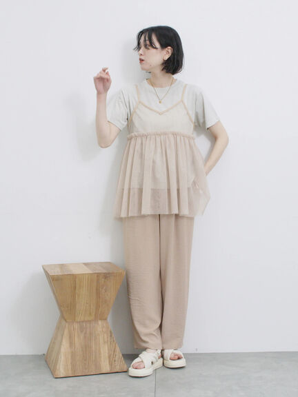 ラメTシャツ（サックスブルー/キナリ/ＴＯＰグレー）｜Samansa Mos2 blue（サマンサモスモス ブルー）通販