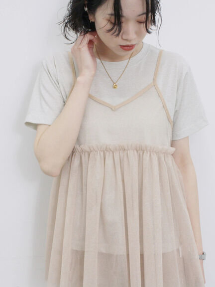 ラメTシャツ（サックスブルー/キナリ/ＴＯＰグレー）｜Samansa Mos2 blue（サマンサモスモス ブルー）通販
