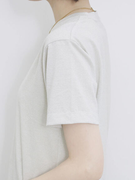 ラメTシャツ（サックスブルー/キナリ/ＴＯＰグレー）｜Samansa Mos2 blue（サマンサモスモス ブルー）通販