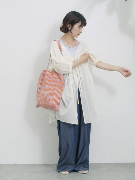 【Made in India】アソートロゴ刺繍トート（ピンク/オレンジ/サックスブルー/ブルー）｜Samansa Mos2 blue（サマンサモスモス ブルー）通販