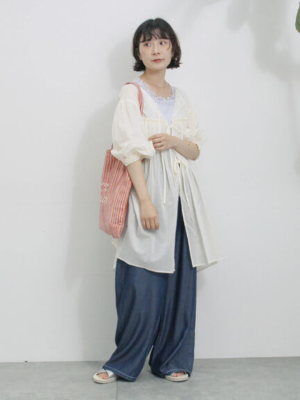 【Made in India】アソートロゴ刺繍トート（ピンク/オレンジ/サックスブルー/ブルー）｜Samansa Mos2 blue（サマンサモスモス ブルー）通販