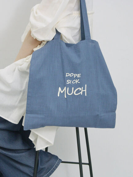 【Made in India】アソートロゴ刺繍トート（ピンク/オレンジ/サックスブルー/ブルー）｜Samansa Mos2 blue（サマンサモスモス ブルー）通販