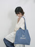 【Made in India】アソートロゴ刺繍トート（ピンク/オレンジ/サックスブルー/ブルー）｜Samansa Mos2 blue（サマンサモスモス ブルー）通販