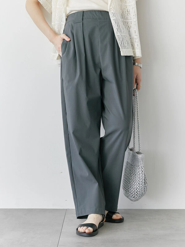 ストレッチタックカーブパンツ（チャコールグレー）｜Samansa Mos2 blue（サマンサモスモス ブルー）通販