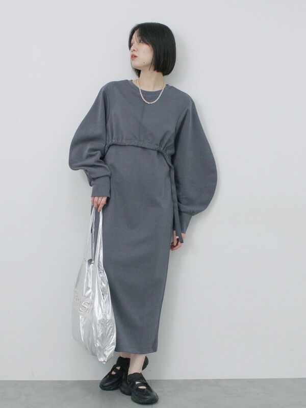 クロップドレイヤードワンピース（チャコールグレー）｜Samansa Mos2 blue（サマンサモスモス ブルー）通販