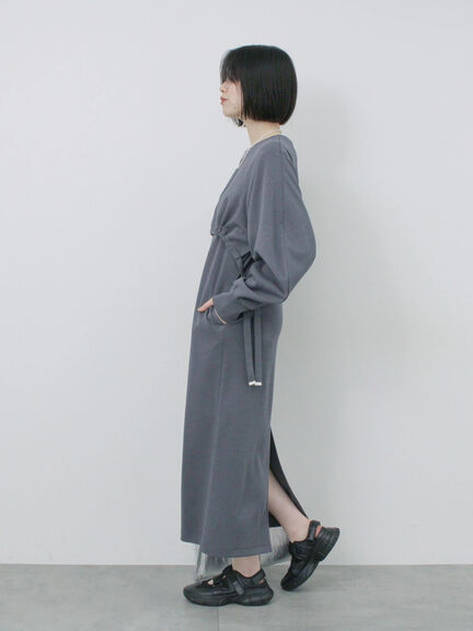 クロップドレイヤードワンピース（チャコールグレー/サックスブルー/キナリ）｜Samansa Mos2 blue（サマンサモスモス ブルー）通販