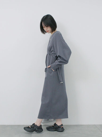 クロップドレイヤードワンピース（チャコールグレー/サックスブルー/キナリ）｜Samansa Mos2 blue（サマンサモスモス ブルー）通販