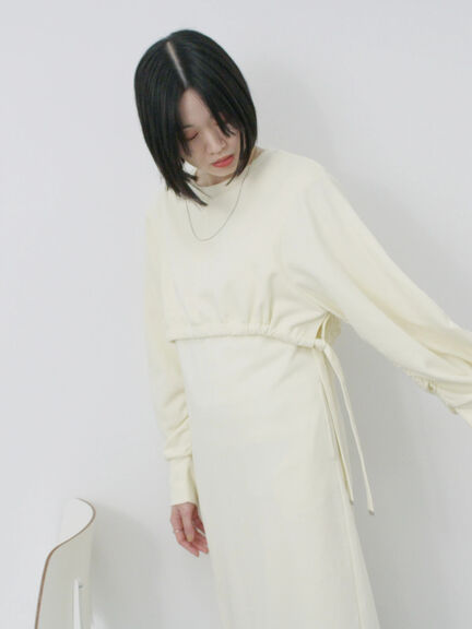 クロップドレイヤードワンピース（チャコールグレー/サックスブルー/キナリ）｜Samansa Mos2 blue（サマンサモスモス ブルー）通販