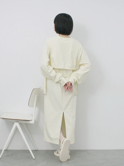 クロップドレイヤードワンピース（チャコールグレー/サックスブルー/キナリ）｜Samansa Mos2 blue（サマンサモスモス ブルー）通販