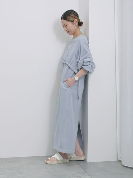 クロップドレイヤードワンピース（チャコールグレー/サックスブルー/キナリ）｜Samansa Mos2 blue（サマンサモスモス ブルー）通販