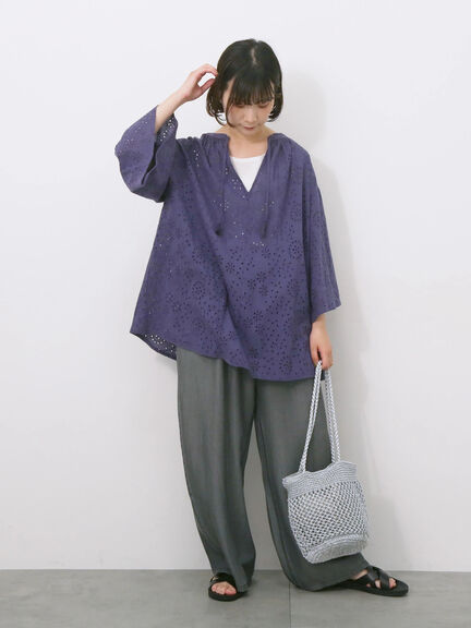 前後2wayモチーフレースタンク（オフホワイト/ブラック/ラベンダー）｜Samansa Mos2 blue（サマンサモスモス ブルー）通販