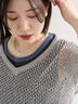 メランジラメメッシュニットベスト（グレー/ベージュ/キナリ）｜Samansa Mos2 blue（サマンサモスモス ブルー）通販