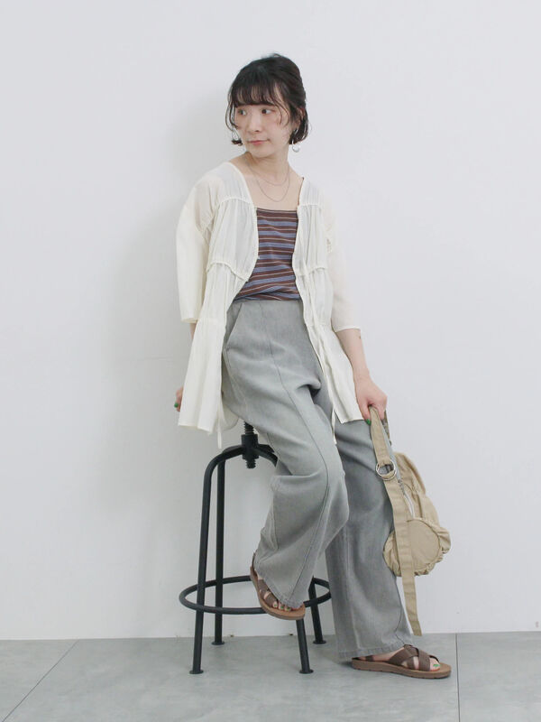 Samansa Mos2 ルミネ立川店限定 はおりティアードブラウス キナリ Samansa Mos2 ルミネ立川店限定 はおりティアードブラウス