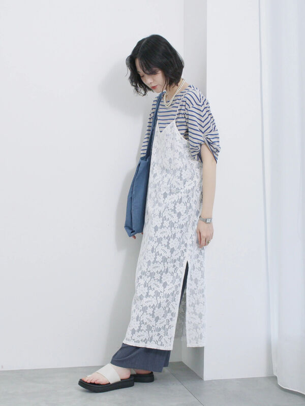 メッシュレースキャミワンピース（オフホワイト）｜Samansa Mos2 blue（サマンサモスモス ブルー）通販