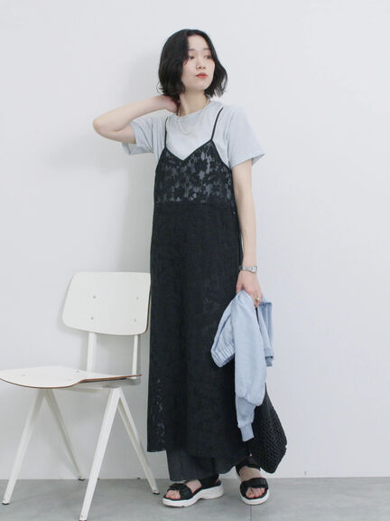 メッシュレースキャミワンピース（オフホワイト/ブラック/サックスブルー）｜Samansa Mos2 blue（サマンサモスモス ブルー）通販