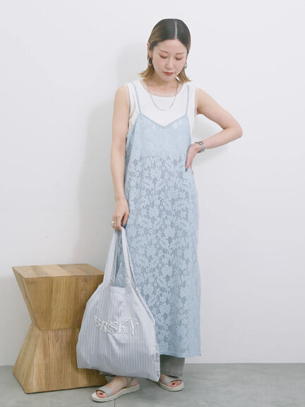 メッシュレースキャミワンピース（オフホワイト/ブラック/サックスブルー）｜Samansa Mos2 blue（サマンサモスモス ブルー）通販