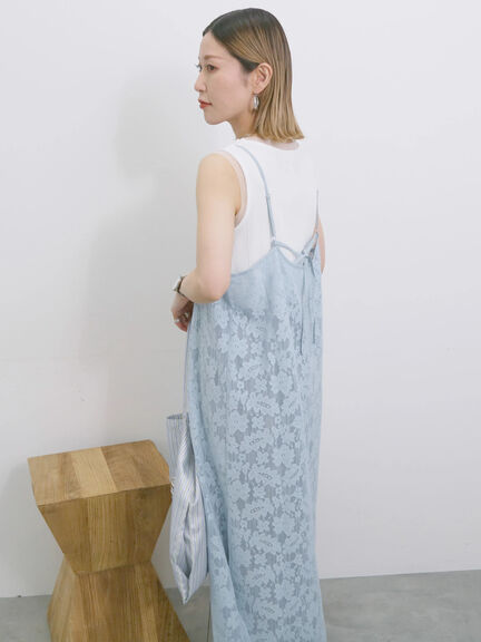 メッシュレースキャミワンピース（オフホワイト/ブラック/サックスブルー）｜Samansa Mos2 blue（サマンサモスモス ブルー）通販