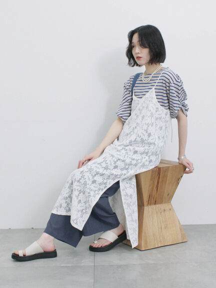 メッシュレースキャミワンピース（オフホワイト/ブラック/サックスブルー）｜Samansa Mos2 blue（サマンサモスモス ブルー）通販