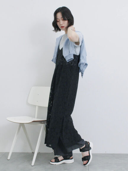 メッシュレースキャミワンピース（オフホワイト/ブラック/サックスブルー）｜Samansa Mos2 blue（サマンサモスモス ブルー）通販