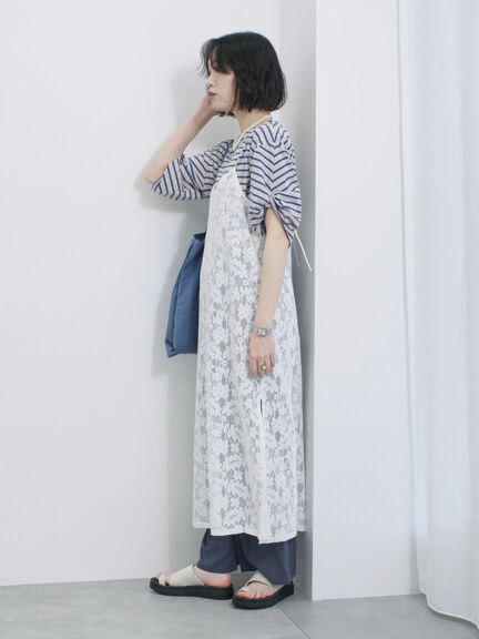 メッシュレースキャミワンピース（オフホワイト/ブラック/サックスブルー）｜Samansa Mos2 blue（サマンサモスモス ブルー）通販