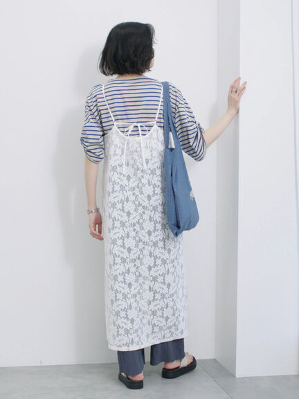 メッシュレースキャミワンピース（オフホワイト/ブラック/サックスブルー）｜Samansa Mos2 blue（サマンサモスモス ブルー）通販