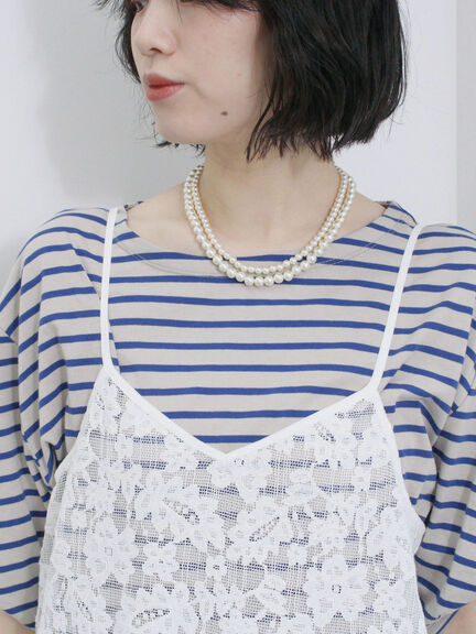 メッシュレースキャミワンピース（オフホワイト/ブラック/サックスブルー）｜Samansa Mos2 blue（サマンサモスモス ブルー）通販