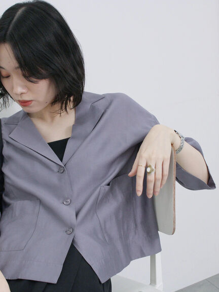 シアー開襟シャツ（チャコールグレー/モカ/イエロー）｜Samansa Mos2 blue（サマンサモスモス ブルー）通販
