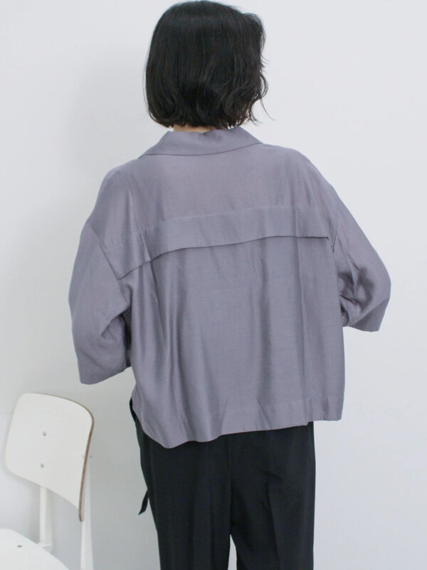 セール】 シアー開襟シャツ（チャコールグレー/モカ/イエロー/トップス