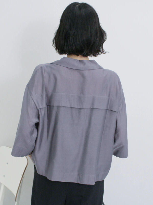 セール】 シアー開襟シャツ（チャコールグレー/モカ/イエロー/トップス