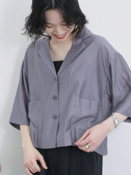 シアー開襟シャツ（チャコールグレー/モカ/イエロー）｜Samansa Mos2 blue（サマンサモスモス ブルー）通販