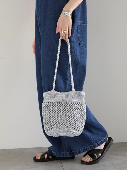 メタリックメッシュバッグ（シルバー/ブラック/ブルー）｜Samansa Mos2 blue（サマンサモスモス ブルー）通販