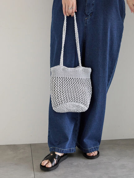 メタリックメッシュバッグ（シルバー/ブラック/ブルー）｜Samansa Mos2 blue（サマンサモスモス ブルー）通販