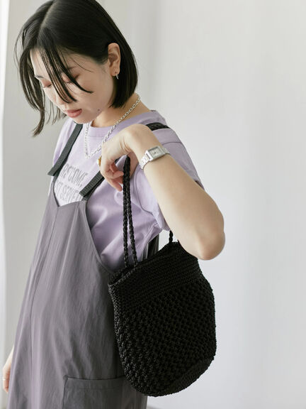 メタリックメッシュバッグ（シルバー/ブラック/ブルー）｜Samansa Mos2 blue（サマンサモスモス ブルー）通販