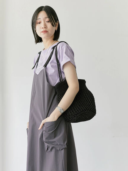 メタリックメッシュバッグ（シルバー/ブラック/ブルー）｜Samansa Mos2 blue（サマンサモスモス ブルー）通販