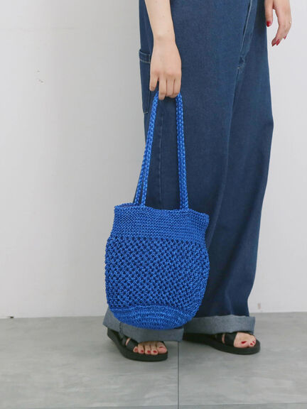 メタリックメッシュバッグ（シルバー/ブラック/ブルー）｜Samansa Mos2 blue（サマンサモスモス ブルー）通販