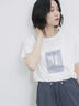 スクエア箔プリントTシャツ（オフホワイト）｜Samansa Mos2 blue（サマンサモスモス ブルー）通販