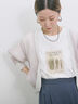 スクエア箔プリントTシャツ（ホワイト）｜Samansa Mos2 blue（サマンサモスモス ブルー）通販