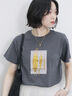 スクエア箔プリントTシャツ（チャコールグレー）｜Samansa Mos2 blue（サマンサモスモス ブルー）通販
