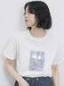 スクエア箔プリントTシャツ（オフホワイト/ホワイト/チャコールグレー）｜Samansa Mos2 blue（サマンサモスモス ブルー）通販