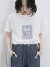 スクエア箔プリントTシャツ（オフホワイト/ホワイト/チャコールグレー）｜Samansa Mos2 blue（サマンサモスモス ブルー）通販