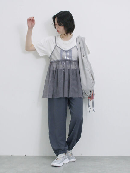 スクエア箔プリントTシャツ（オフホワイト/ホワイト/チャコールグレー）｜Samansa Mos2 blue（サマンサモスモス ブルー）通販