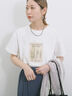 スクエア箔プリントTシャツ（オフホワイト/ホワイト/チャコールグレー）｜Samansa Mos2 blue（サマンサモスモス ブルー）通販