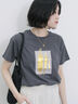 スクエア箔プリントTシャツ（オフホワイト/ホワイト/チャコールグレー）｜Samansa Mos2 blue（サマンサモスモス ブルー）通販