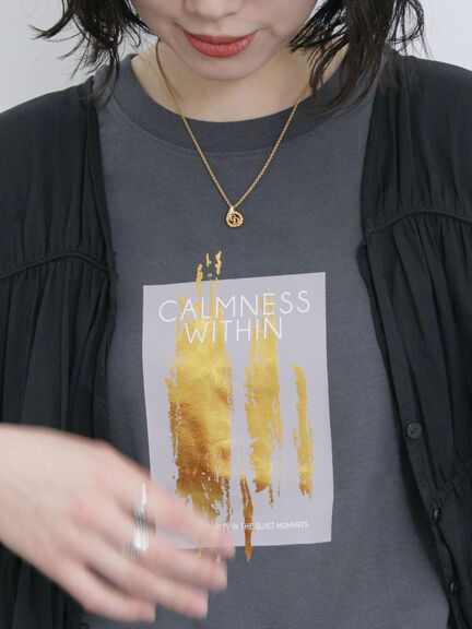 スクエア箔プリントTシャツ（オフホワイト/ホワイト/チャコールグレー）｜Samansa Mos2 blue（サマンサモスモス ブルー）通販