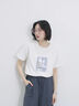 スクエア箔プリントTシャツ（オフホワイト/ホワイト/チャコールグレー）｜Samansa Mos2 blue（サマンサモスモス ブルー）通販