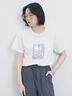 スクエア箔プリントTシャツ（オフホワイト/ホワイト/チャコールグレー）｜Samansa Mos2 blue（サマンサモスモス ブルー）通販