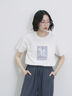 スクエア箔プリントTシャツ（オフホワイト/ホワイト/チャコールグレー）｜Samansa Mos2 blue（サマンサモスモス ブルー）通販