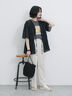 スクエア箔プリントTシャツ（オフホワイト/ホワイト/チャコールグレー）｜Samansa Mos2 blue（サマンサモスモス ブルー）通販
