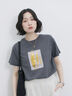 スクエア箔プリントTシャツ（オフホワイト/ホワイト/チャコールグレー）｜Samansa Mos2 blue（サマンサモスモス ブルー）通販