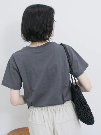 スクエア箔プリントTシャツ（オフホワイト/ホワイト/チャコールグレー）｜Samansa Mos2 blue（サマンサモスモス ブルー）通販